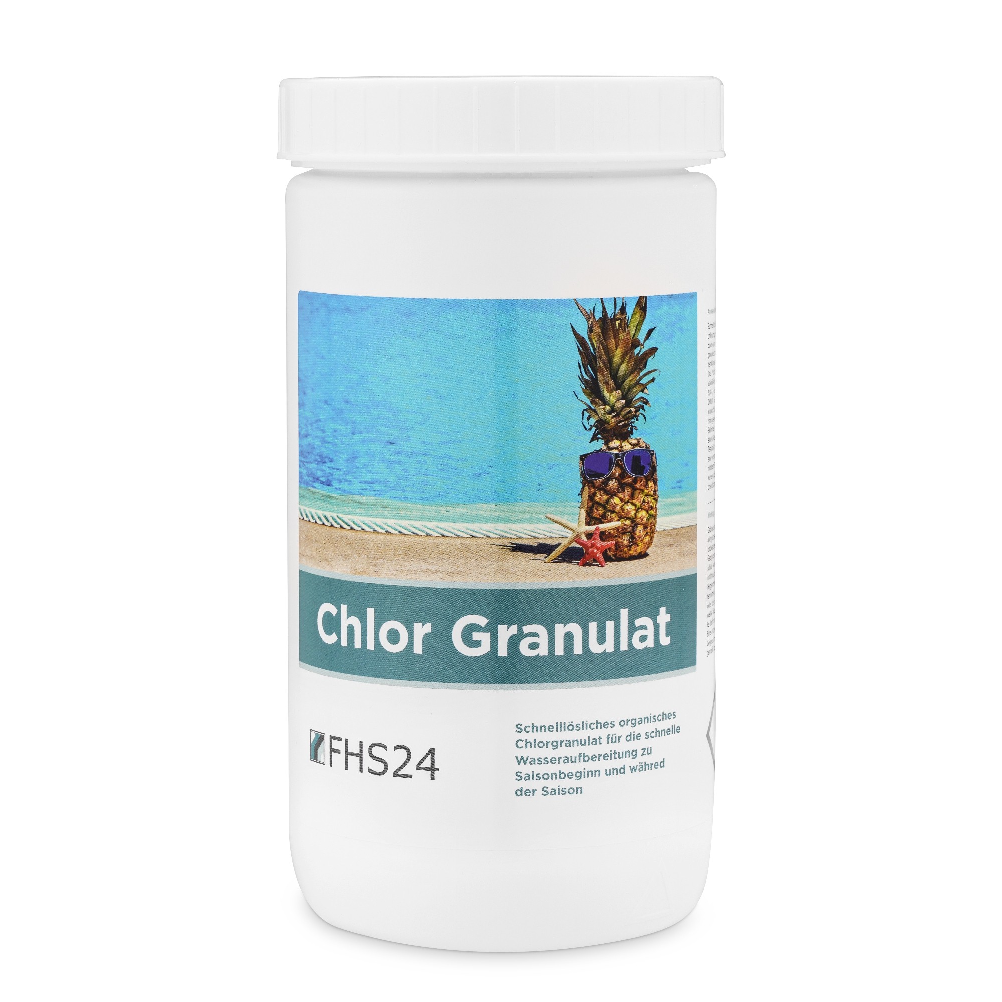 FHS24 Chlor Granulat 1kg schnelllöslich Chlorgranulat Desinfektion Chlorung Pool Wasserpflege Poolpflege