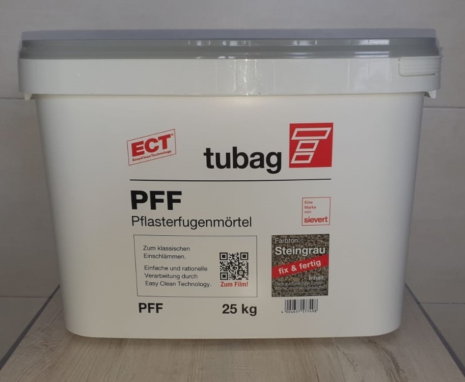 Tubag Pflasterfugenmörtel F PFF 25 kg/ Eimer (Steingrau) 
